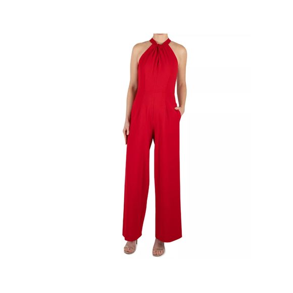 Julia Jordan Womens Twist Front Halter Jumpsuit Purple Size 6 main image 0